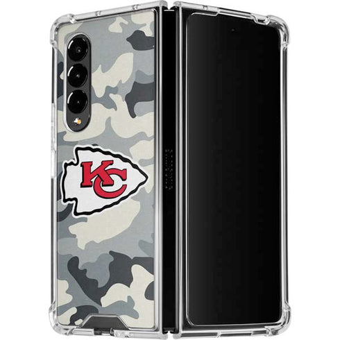 NFL Kansas City Chiefs Camo Galaxy Z Fold4 5G Clear Case
